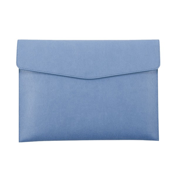 Vattentät läder A4 Business Portfölj Arkiv Mapp Dokument Paper Organizer Förvaringsväska Blue