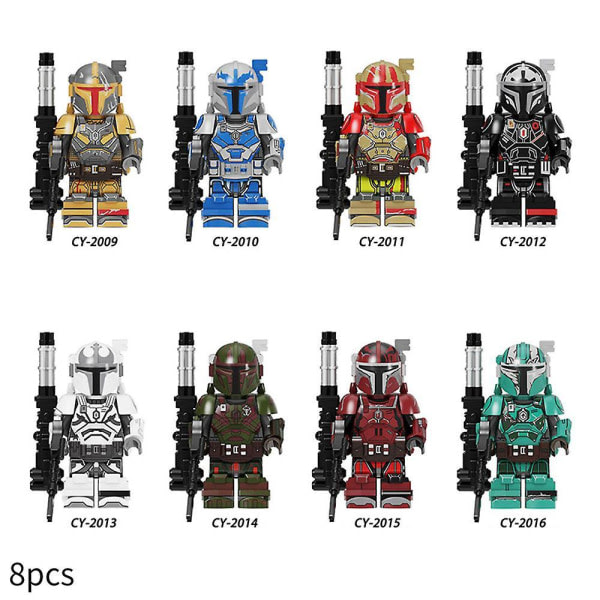 8 st Star Wars Minifigurer Set Actionfigurer Byggklossar Barngåva