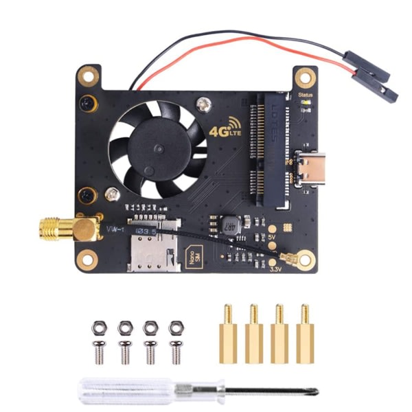 4G / 3G HAT för Raspberry Pi Zero/Zero för W/Zero WH/2B/3B/3B+/4B, för Jetson för Nano Stöder SMS, MMS, mail, TCP, UDP,