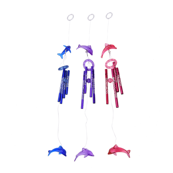 Dolphin Creative Crystal 4 metallrör Windchime Tuulikello Hom pink one size pink one size