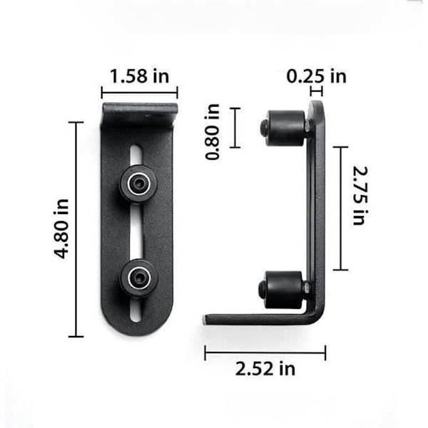 Gulvguide Skydedøre Vægmontering Justerbar Kugleleje Guide Sort - 120×50×60MM