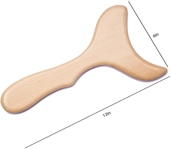 Gua Sha-værktøj i træ, rygmassagebræt, velegnet til cellulite