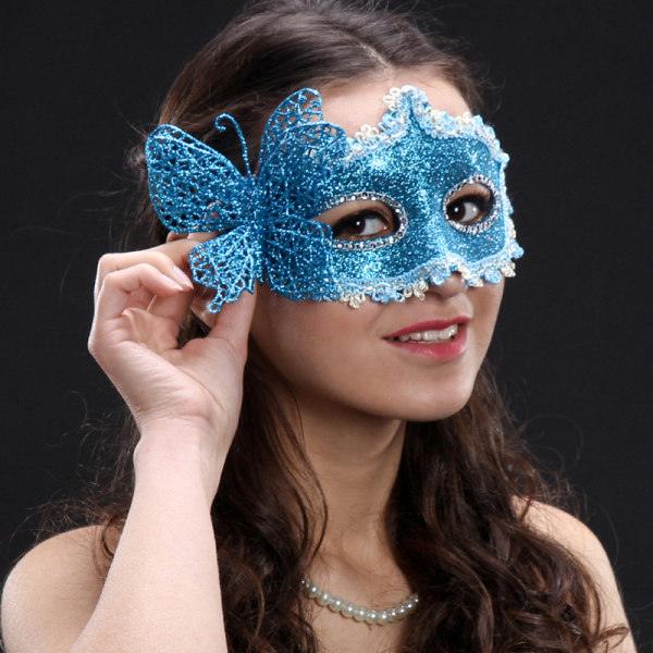 Mode Lyx Venetiansk Maskerad Mask Kvinnor Flickor Sexig Fox Ey Purple ONESIZE Purple ONESIZE
