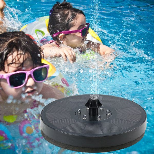 Solcellsfontän med färgglada LED-lampor