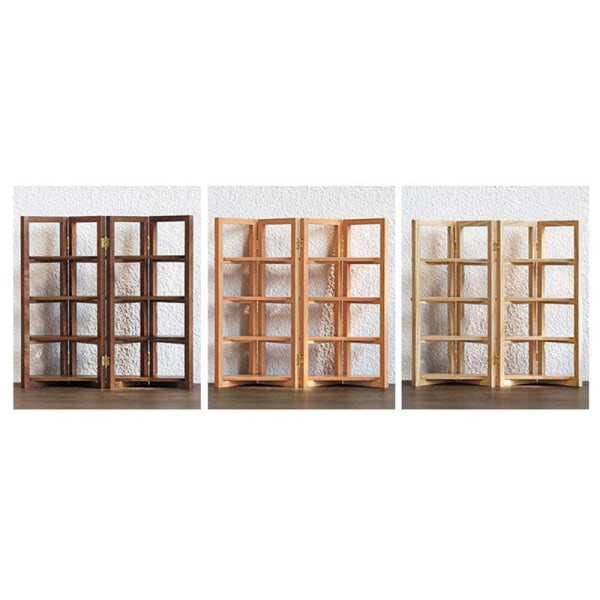1. dukkehus miniature møbler bogreol display hylde træ A6