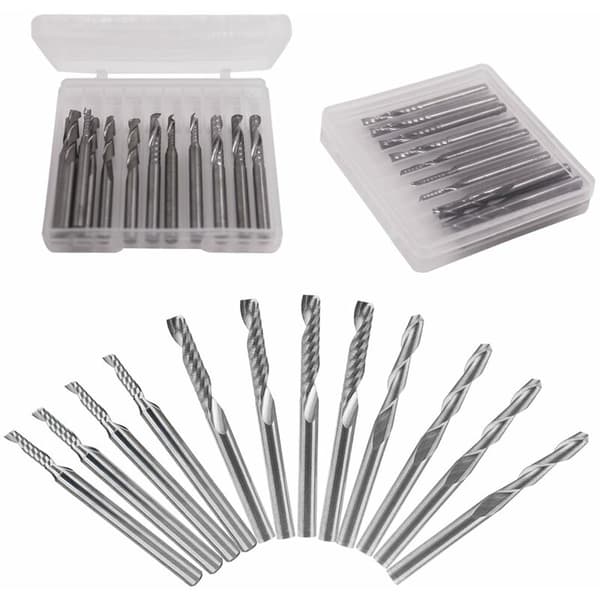 12-pack volframkarbid pinnfräs set 4 st 1/8 \"