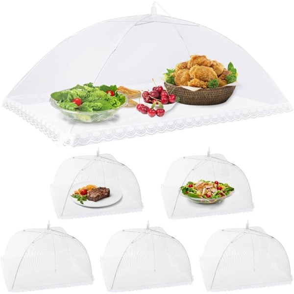 6 stk. anti-flue netting matdeksel for grill piknik store og standard størrelser