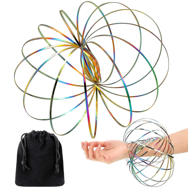 Flow Rings Legetøj 3d Arm Fjeder Magic Flow Ring Rustfrit Stål