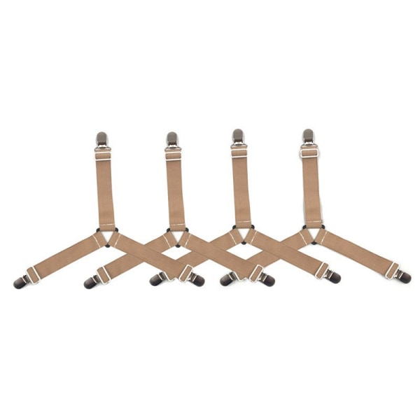 4 st Triangel Sängklädesfästen 3-vägs Justerbara Klämmor Hållare Elastiska Fästen Grepp Suspenderar Passar för Sängkläder, Hållare Sängklädesfästen White 4pcs