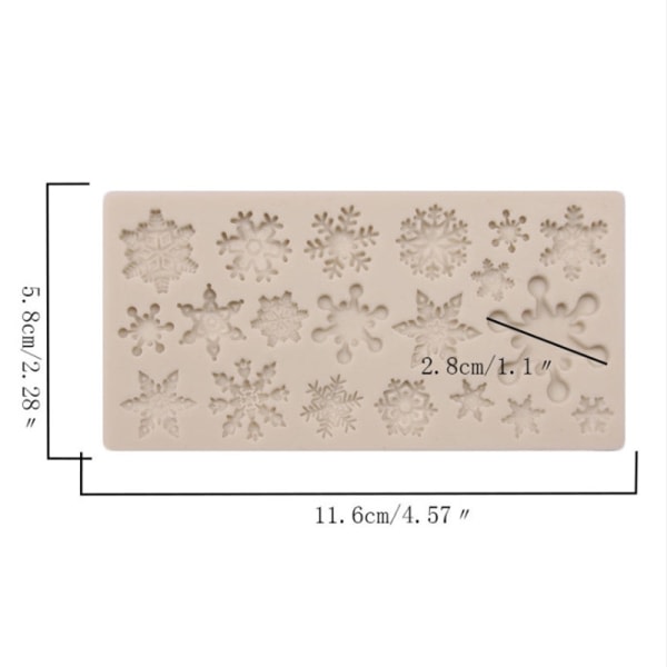 Jul snøfnugg mønster form for sjokolade kake baking Grå Onesize Gray Onesize