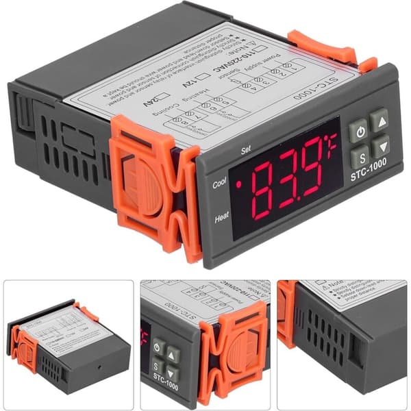 Digital temperaturkontroller, kjøle- og varmetermostat med NTC-sensor STC-1000 (220V)