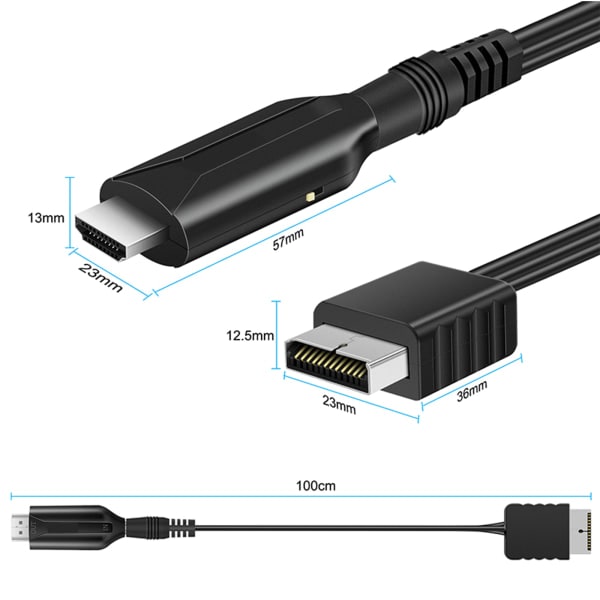 PS1/PS2 til HDMI-kompatibel adapterkonverter  Op til 1080P Output Support PS1 / PS2 (480i / 480p / 576i