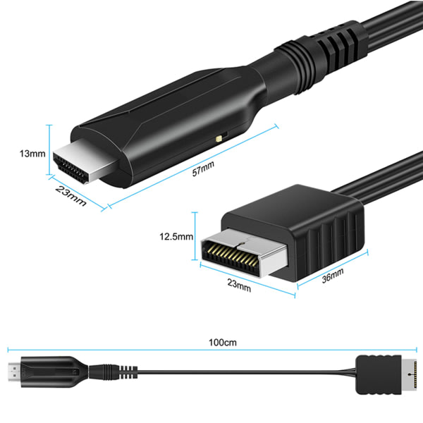 PS1/PS2 till HDMI-kompatibel adapterkonverterare Upp till 1080P Utgångsstöd PS1 / PS2 (480i / 480p / 576i