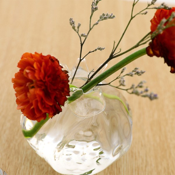 Pomegranate Shape Clear Glass Vase Bottle Flower Bottle Plants Bottle Glass Materials for Home Plants Flower Decorations S