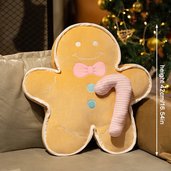 Kawaii pepparkaksgubbe plyschdocka julgran kudde för jul A5 one size A5 one size