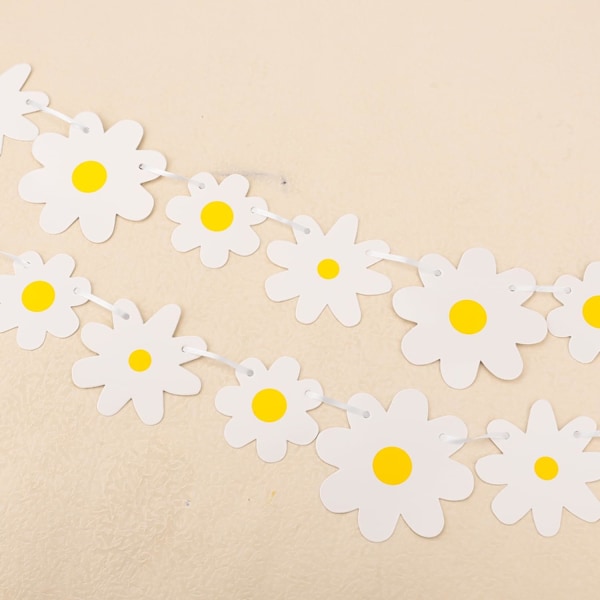 4 stk. Daisy Party Banner, søte Daisy Party Decorations Spring Daisy Party Banners Daisy Flower Banners for Birthday Nursery Party Home Decor