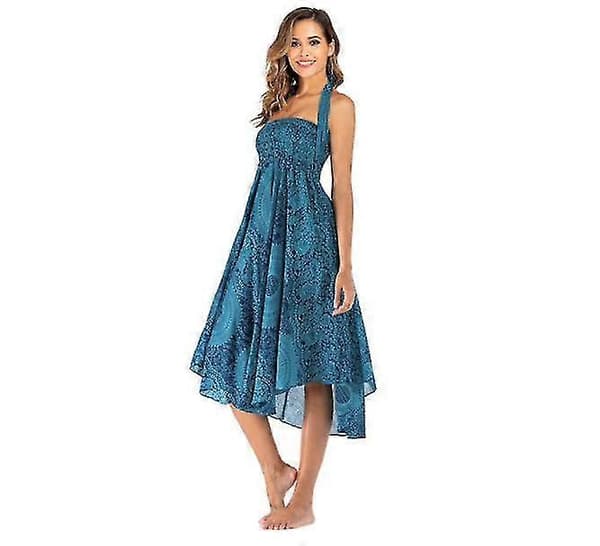 Pitkä boheemi mustalais-boho-hippihame naisille blue