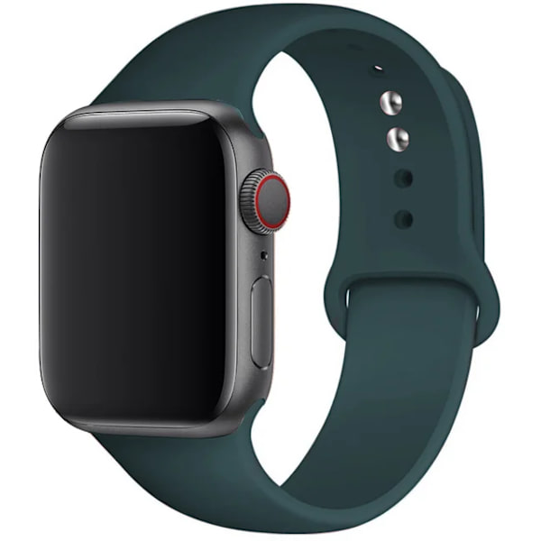Silikonrem för Apple Watch Band 45mm 44mm 42mm 49mm 41mm 40mm 38mm correa armband iwatch Series 8 7 9 SE 4 3 5 Ultra 6 mallard green mallard green 42 44 45 49 mm M-L