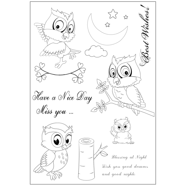 Söta Djur Silikon Transparent Stämpel för DIY Journalföring Planner Dekorationer null - OS-056