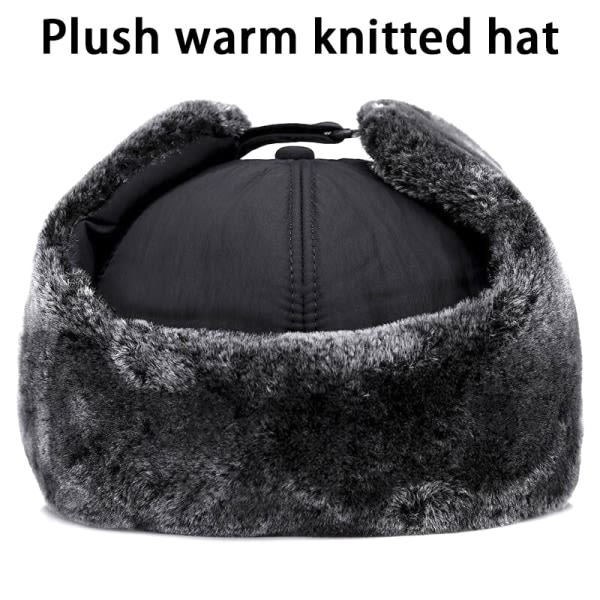 Tyk Vinter Varm Hue Herre Hue EarFlap Cap Dame Blød Termisk C one size C one size