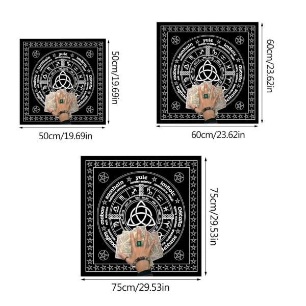 Astrologi Tarot Bord Altarduk Metafysisk Spillmatte Pendel Spådom Altare Bordsduk Spillkortplate 60x60cm