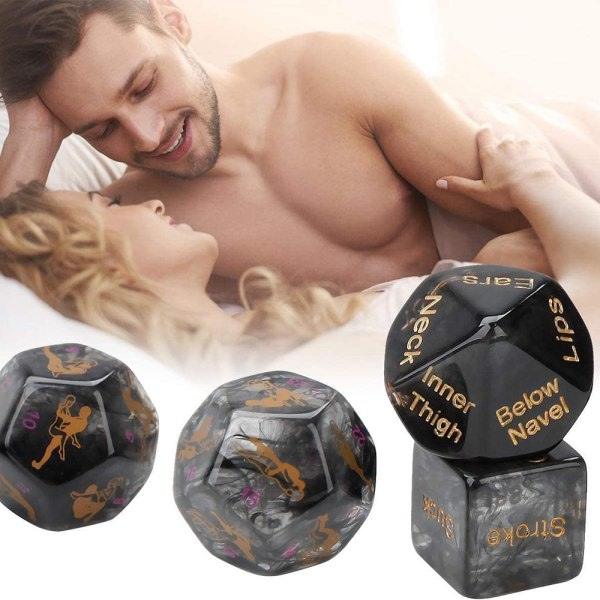 Sjovt terningspil til par - 4 terninger - Sexspil i perlemor-sort