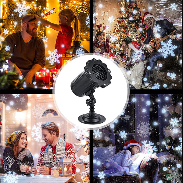 LED Jul Snøfnugg Lys Snøfall Projektor IP65 Bevegelig S US one size US one size