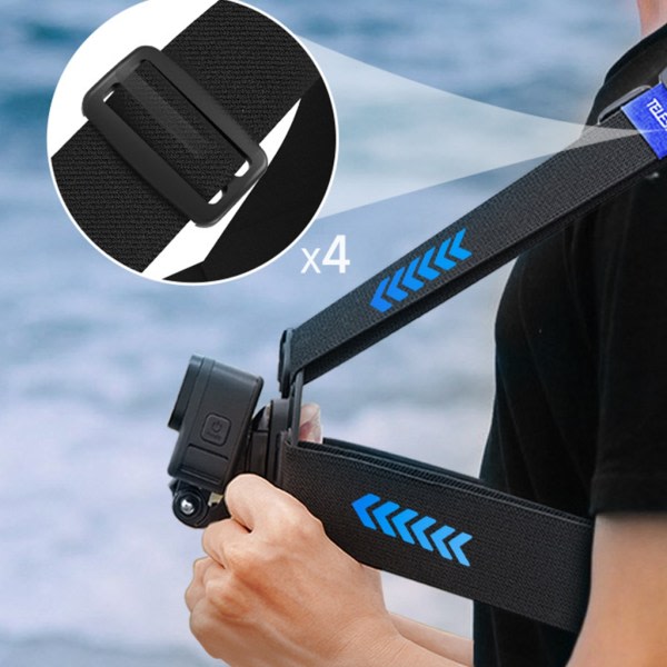 Bröstremfäste Bälte för Go Pro 10 9 8 7 6 5 Action 3 2 Actionkamera Bröstremfäste Adapterhållare Tillbehör