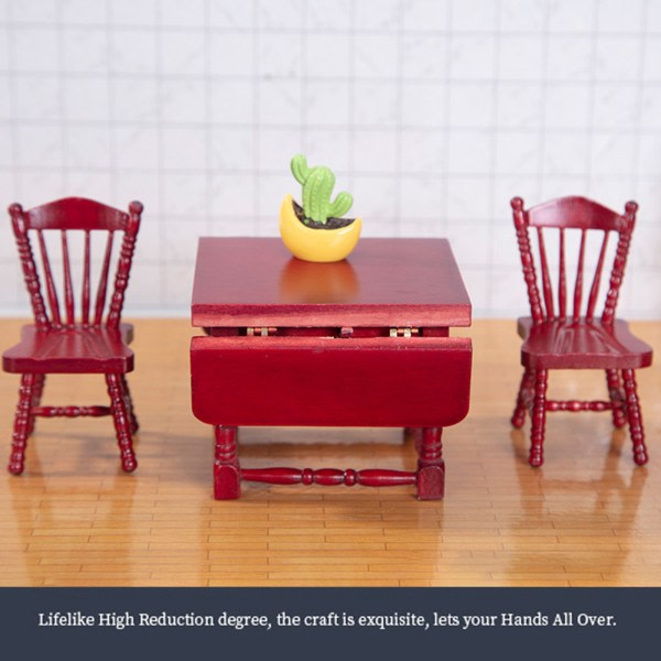 Dockhus Miniatyrstol/Matbord Ekologisk Målad för Dockhusmöbler DIY Rollspel Tillbehör Barnleksak M null - B