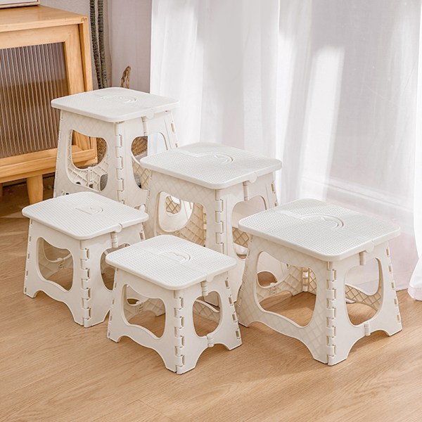 Sammenleggbar benk, plast, solid og bærbar White Large