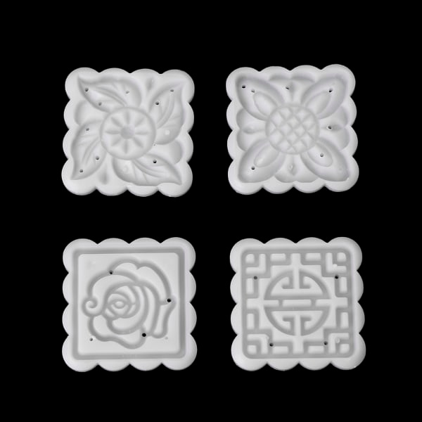 5 st frimärken 50 g fyrkantig blommåne formgjutning Mooncake Hand DIY Tool