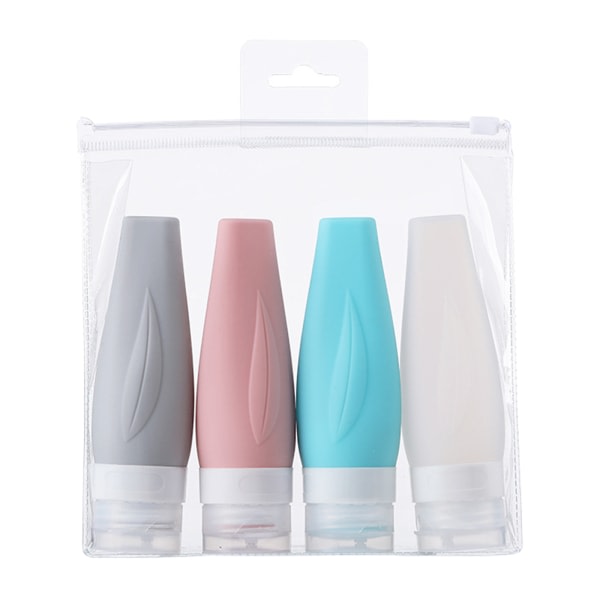 Rejseflasker Lækagesikre silikone genopfyldelige flasker Kosmetiske toiletartikler 60 ml sæt