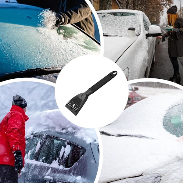 Isskraper for bilvindu - Ergonomisk snøbørste | 32 cm isskraper med skumgrep for biler, lastebiler og SUV-er Svart