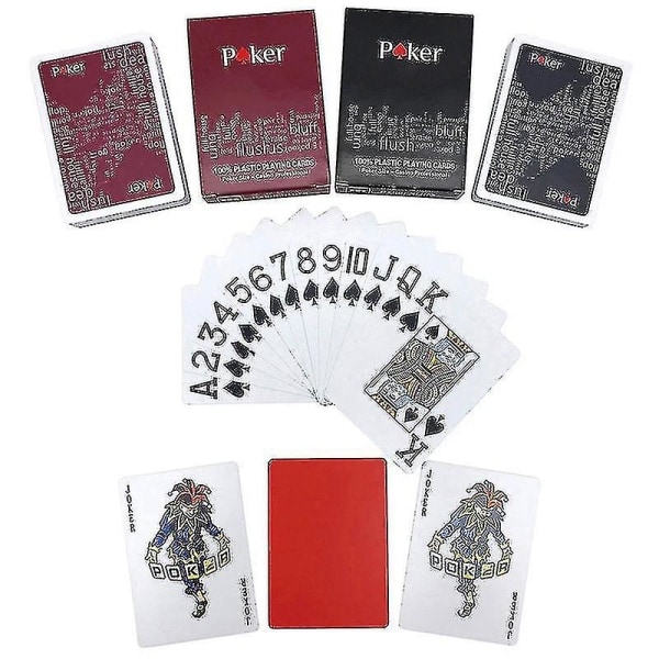 Högkvalitativ Texas Hold'em Plast Poker Kortspel Röd red