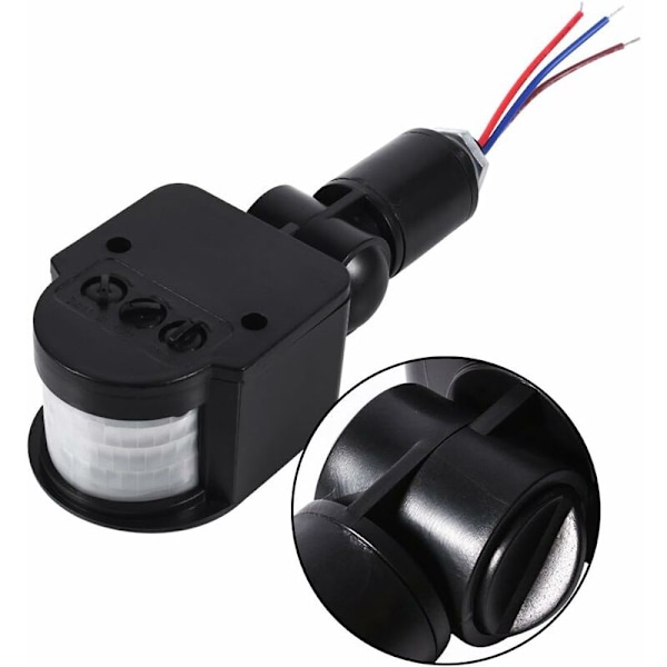 Rörelsesensor vägglampa strömbrytare LED utomhus infraröd PIR 90250V 180 graders säkerhet