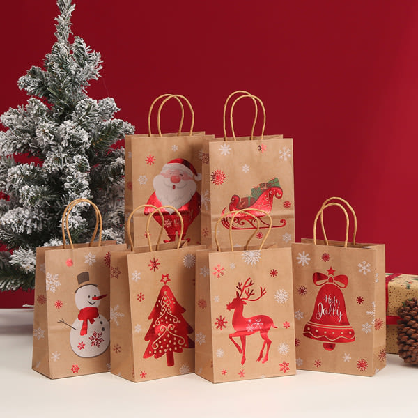 4:a Julklappspåse Jul Kraftpapperspåsar Godisförpackning A5