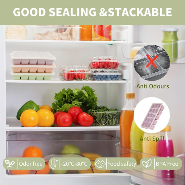 3 Pcs Silicone Ice Cube Trays, Square Ice Cube Tray with Lid, Reusable Ice Cube Molds for DIY Cold Drinks. (Small Ice Cubes, Quantity, 15)