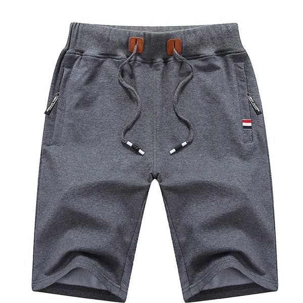 2022 Nye Herreshorts Sommerbukser Bomulls Casual Sweat Bermudas Herr Svart Homme Klassisk Merkeklær Strandshorts Mann Z 55-67kg for XL Grå