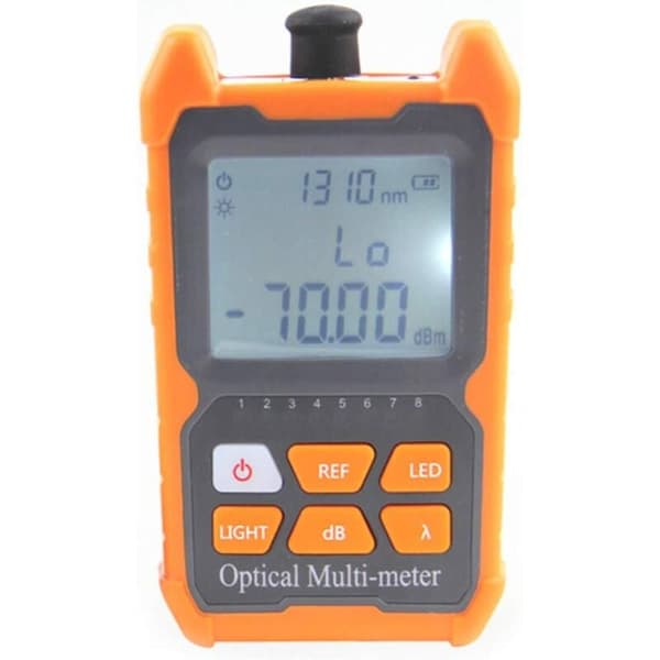 Optisk effektmåler, fiberoptisk kabeltester med LED-lysnetværkskabeltester