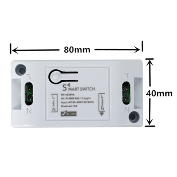 1. Smart Switch Timer DIY Trådløs Switch Stemmestyring Smart Hvid One Size White One Size