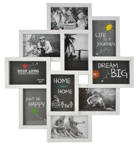 Fotorammer med 10 pladser - 54x49cm White Vit