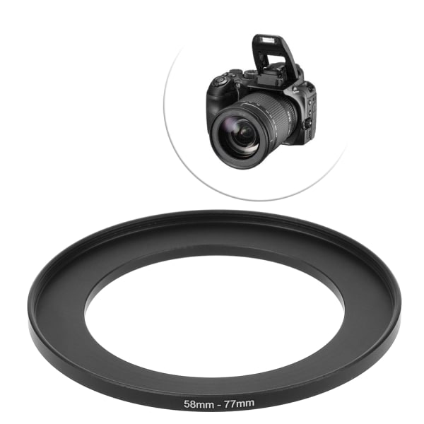 58mm till 77mm metall Step Up Rings Linsadapter Filter Kamera Verktyg Tillbehör Nytt