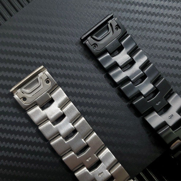 For Garmin Fenix ​​Series Strap Quick Release Titanium Triple Bead Strap 26mm black