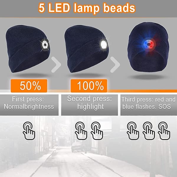 Pipohattu valolla 5 LED