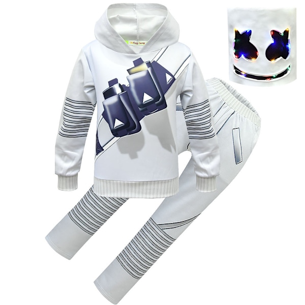 DJ elektronisk musik Marshmello sweatshirt sæt i samme stil Marshmello sæt suit+luminous hood 120cm