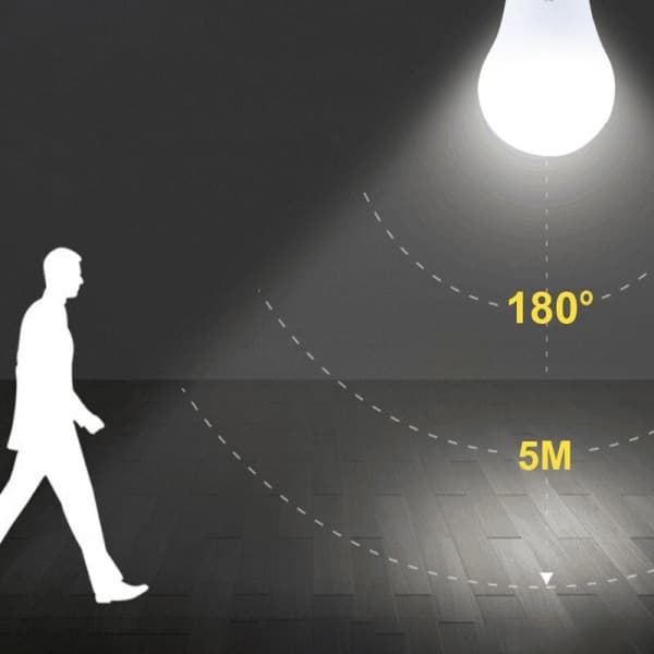 E27 LED-pære, med bevægelsessensor, 7W, hvid, 2 stk.
