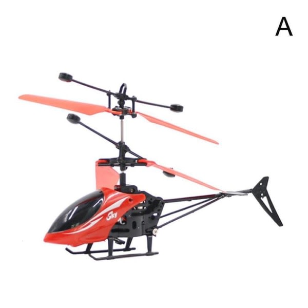 Liten fjärrkontroll Helikopter Utomhusleksak Plan Induktionsleksak röd A