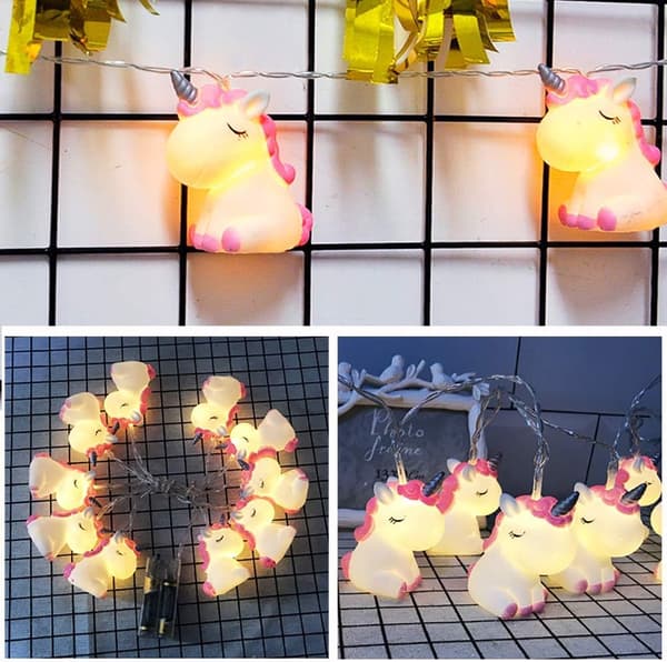 Søt dyreenhjørning form 10 LED lyslenke