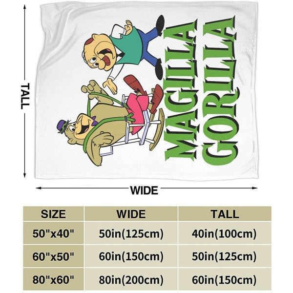 Magilla Gorilla Ultramyk Mikrofiberteppe Hjemmedekor Lettvekt for Sofa -q277 50x40in 125x100cm