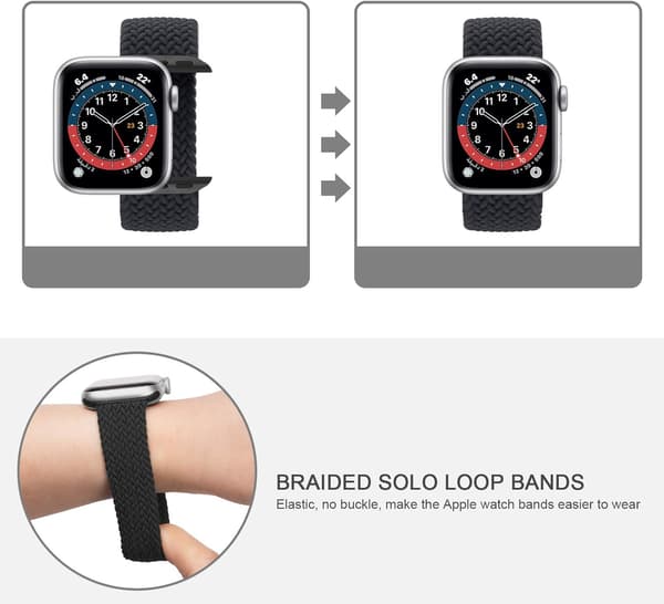 2-pack flätat Solo Loop-sportband som är kompatibla med Apple Watch